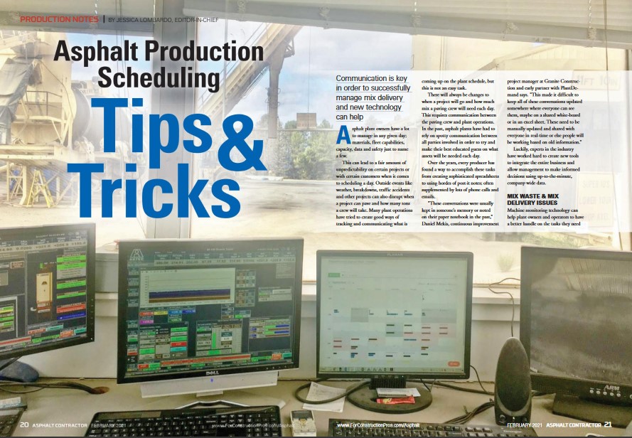 Asphalt Production Scheduling Tips & Tricks – Article in Asphalt Contractor Magazine