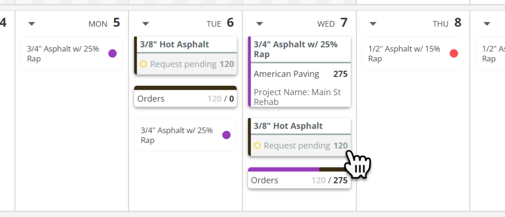 customers can order asphalt online with software that lets them see their schedule with a plant